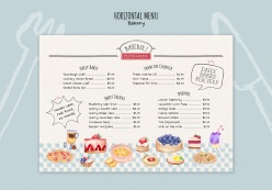 清新水彩手绘风格面包价目表ps素材