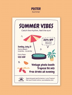 夏日旅行景点早鸟价海报源文件设计