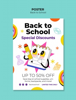 开学季文具主题促销海报设计