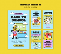 INS风格开学季返校宣传X5模板