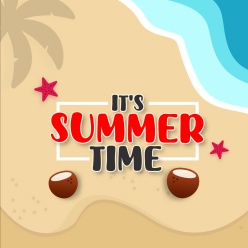 夏日时光主题方形海报PSD素材