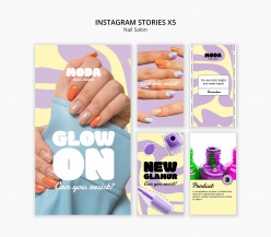 INS风格时尚美甲宣传X5模板设计