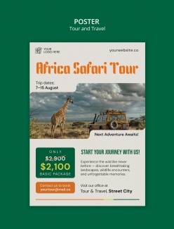 非洲旅行折扣海报设计源文件