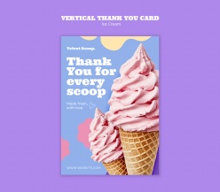 夏日冰激凌主题感谢卡ps素材
