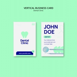 牙科诊所竖版商务名片PSD模板