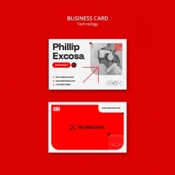 红色科技产品宣传商务名片PSD素材