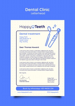 牙科诊所信纸ps素材