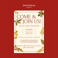 秋季主题活动邀请模板A5
