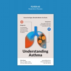 呼吸系统疾病宣传单页A5模板