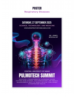 紫色风格呼吸系统疾病宣传海报设计