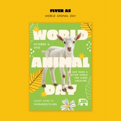 世界动物保护日宣传单A5模板设计