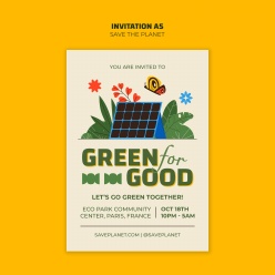 保护生态植物邀请模板A5素材