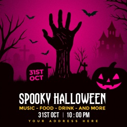 万圣节主题活动方形海报ps素材