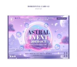 星座活动主题卡片A5模板