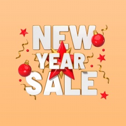 新年快乐英文艺术字PSD分层素材