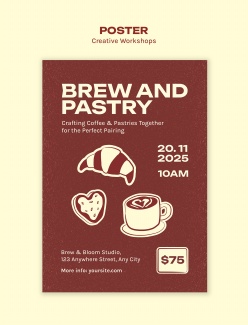 创意糕点美食坊宣传海报设计