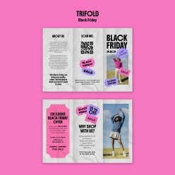 黑色星期五服装促销三折页设计