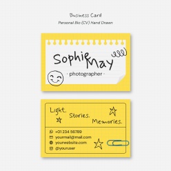 极简手绘风格商务名片PSD素材