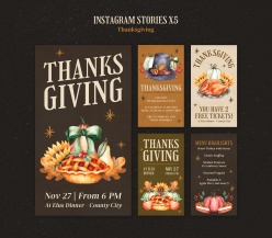 INS风格感恩节模板设计