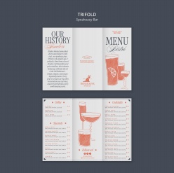 地下酒吧酒水饮品价目表三折页设计