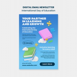 教育信息主题日活动单排版设计