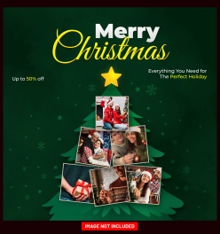 圣诞快乐主题圣诞树照片排版设计