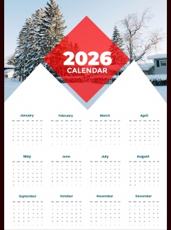 2026年全年日历表PSD素材
