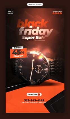 黑色星期五时尚腕表折扣海报设计