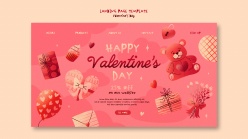 粉色情人节登录页模板设计PSD