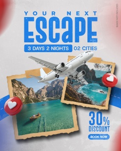 航空旅行折扣海报PSD源文件设计