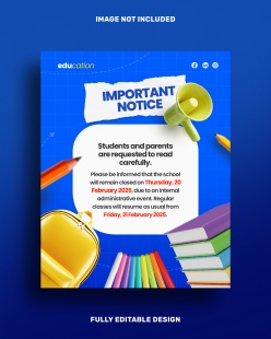 开学季主题宣传海报设计模板