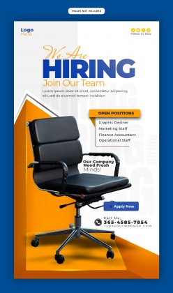 招聘主题竖版海报设计源文件