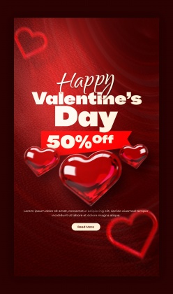 情人节快乐主题折扣海报设计素材