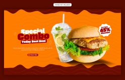 特价汉堡美食横幅海报素材