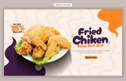 美味炸鸡横幅海报ps素材