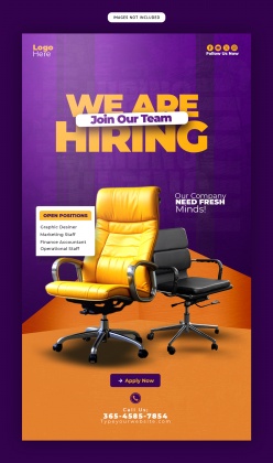 猎头招聘海报竖版PSD模板设计