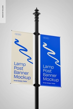 户外广告旗样机ps素材