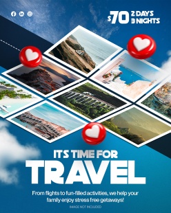 旅行时光照片排版设计模板