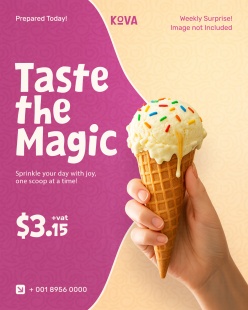 美味夏日冰激凌特价海报PSD模板