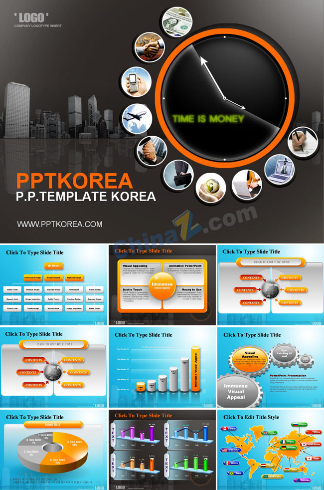 韩国企业ppt模板下载