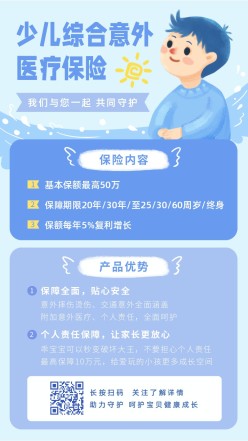 少儿意外医疗保险手机海报