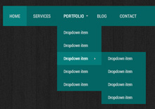 CSS3墨绿色下拉菜单