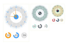 HTML5带表盘和数字刻度时钟代码