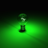 绿色发光灯泡图片