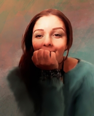 手撑着下巴的俄罗斯美女图片