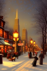 圣诞夜街景图片