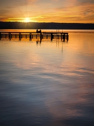 唯美黄昏阿默尔湖图片