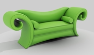 绿色长椅沙发图片