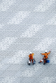 清洁工高空作业图片