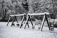 冬季雪景黑白摄影图片